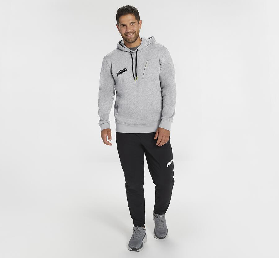 Hoka Australia One One Performance - Mens Hoodie Grey - BRIGZ-8346